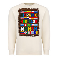 Sandshell hispanic haritage month flags with background Premium Sweatshirt - BundleAndBundleShop