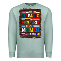 Seafoam hispanic haritage month flags with background Premium Sweatshirt - BundleAndBundleShop