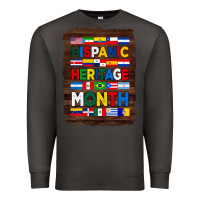 Smoke hispanic haritage month flags with background Premium Sweatshirt - BundleAndBundleShop