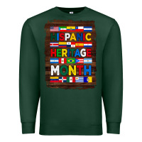 Sports Green hispanic haritage month flags with background Premium Sweatshirt - BundleAndBundleShop