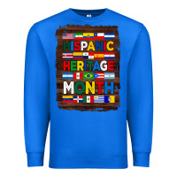 True Royal hispanic haritage month flags with background Premium Sweatshirt - BundleAndBundleShop