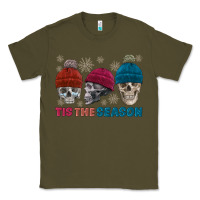 Army Green tis the season skull winter Classic Tee - FaDigitalArtStudio
