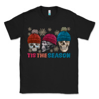 Black tis the season skull winter Classic Tee - FaDigitalArtStudio