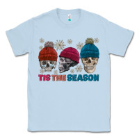 Dusty Blue tis the season skull winter Classic Tee - FaDigitalArtStudio