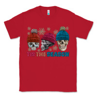 Red tis the season skull winter Classic Tee - FaDigitalArtStudio