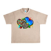 French Oak autism hearts Urban Heavy Tee - Zillion Design Studio