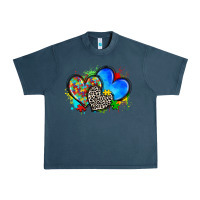 Midnight Navy autism hearts Urban Heavy Tee - Zillion Design Studio