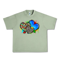 Oil Green autism hearts Urban Heavy Tee - Zillion Design Studio