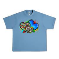 Pebble Blue autism hearts Urban Heavy Tee - Zillion Design Studio