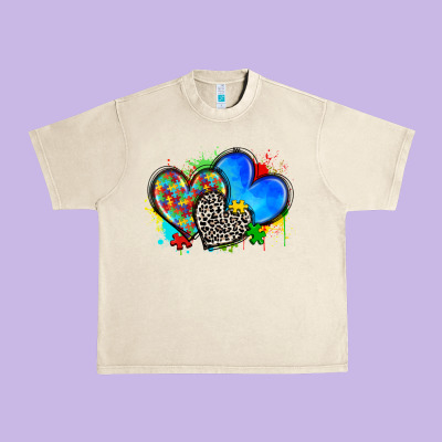 Autism Hearts Urban Heavy Tee Designed By Zillion Design Studio