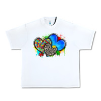 White autism hearts Urban Heavy Tee - Zillion Design Studio