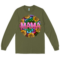 Army Green tie dye mama Long Sleeve Tee - texasbilliewilder