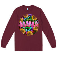 Burgundy tie dye mama Long Sleeve Tee - texasbilliewilder