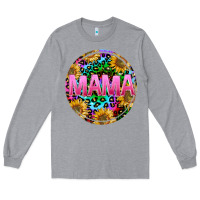 Heather Grey tie dye mama Long Sleeve Tee - texasbilliewilder