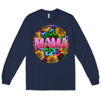 Navy tie dye mama Long Sleeve Tee - texasbilliewilder
