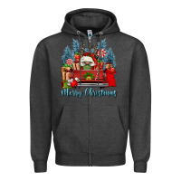 Charcoal Heather merry christmas gnomes truck Zipper Hoodie - FaDigitalArtStudio