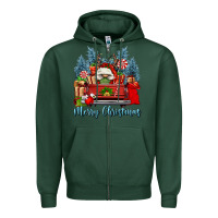 Sports Green merry christmas gnomes truck Zipper Hoodie - FaDigitalArtStudio