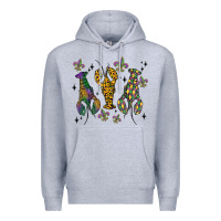 Heather Grey mardi gras crawfish Premium Hoodie - MaliasSmallBusiness
