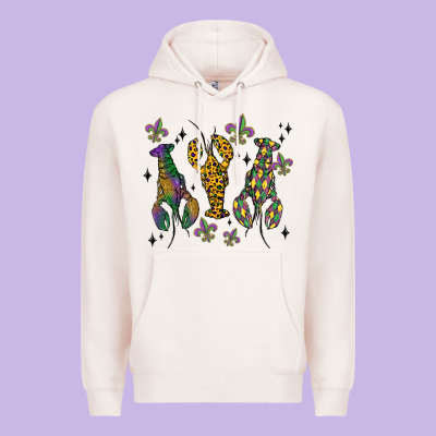 Mardi Gras Crawfish Premium Hoodie Designed By Maliassmallbusiness