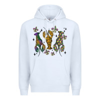 White mardi gras crawfish Premium Hoodie - MaliasSmallBusiness