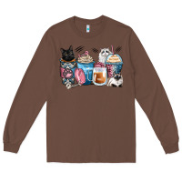 Chestnut cat coffee cups Long Sleeve Tee - Zillion Design Studio
