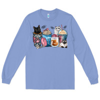 Colony Blue cat coffee cups Long Sleeve Tee - Zillion Design Studio