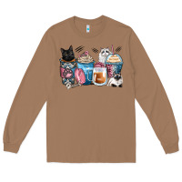 Toasted Coconut cat coffee cups Long Sleeve Tee - Zillion Design Studio