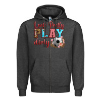 Charcoal Heather look pretty play dirty soccer Zipper Hoodie - HRA Design Shop