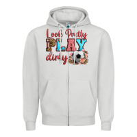 Dove Grey look pretty play dirty soccer Zipper Hoodie - HRA Design Shop