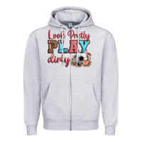 Heather Grey look pretty play dirty soccer Zipper Hoodie - HRA Design Shop