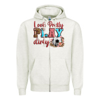 Oatmeal Heather look pretty play dirty soccer Zipper Hoodie - HRA Design Shop