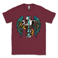 Burgundy western wings cross Classic Tee - RanaPortraitStore
