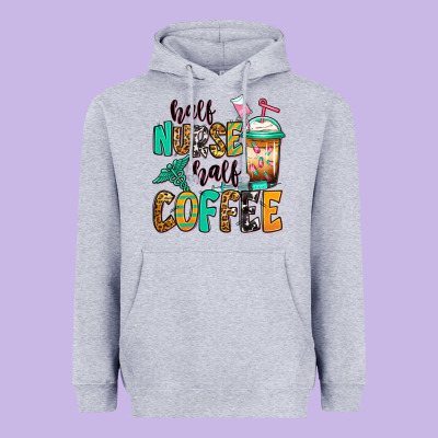 Half Nurse Half Coffee Heavyweight Hoodie Designed By Jasminsmagicworld