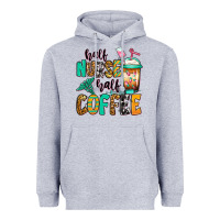 Heather Grey half nurse half coffee Heavyweight Hoodie - Jasminsmagicworld