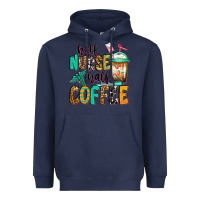 Navy half nurse half coffee Heavyweight Hoodie - Jasminsmagicworld