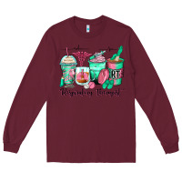 Burgundy respiratory therapist coffee cups Long Sleeve Tee - Zillion Design Studio