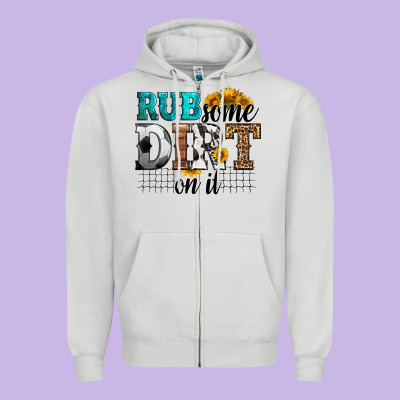 Rub Some Dirt On It Soccer Zipper Hoodie Designed By Hra Design Shop