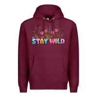 Burgundy stay wild Premium Hoodie - MaliasSmallBusiness