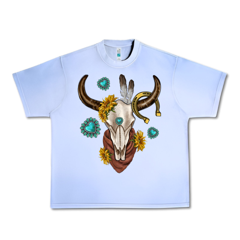 Western Cow Skull Urban Heavy Tee by texasbilliewilder | Teevron