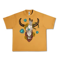 Peanut Butter western cow skull Urban Heavy Tee - texasbilliewilder