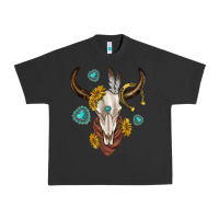 Pigment Black western cow skull Urban Heavy Tee - texasbilliewilder