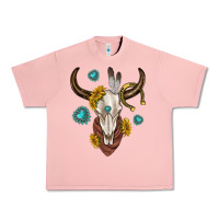 Salmon western cow skull Urban Heavy Tee - texasbilliewilder