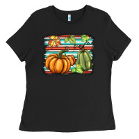 Black fall pumpkin  background Ladies Tee - BarkalooDesign