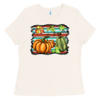 Bone fall pumpkin  background Ladies Tee - BarkalooDesign