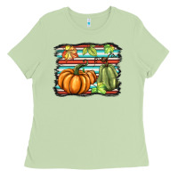 Matcha fall pumpkin  background Ladies Tee - BarkalooDesign