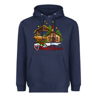 Navy the church  chrıst is born Heavyweight Hoodie - AdoDesignShop