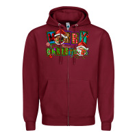 Burgundy merry christmas gnomies Zipper Hoodie - FaDigitalArtStudio