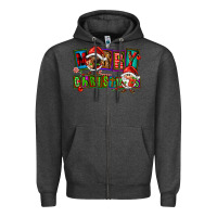 Charcoal Heather merry christmas gnomies Zipper Hoodie - FaDigitalArtStudio