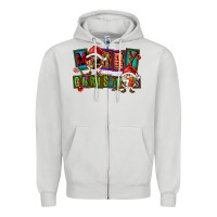 Dove Grey merry christmas gnomies Zipper Hoodie - FaDigitalArtStudio
