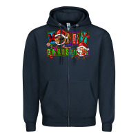 Navy merry christmas gnomies Zipper Hoodie - FaDigitalArtStudio